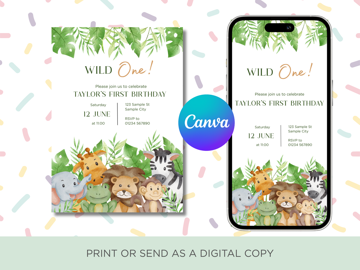 Children's Party Invitation | Wild One Theme