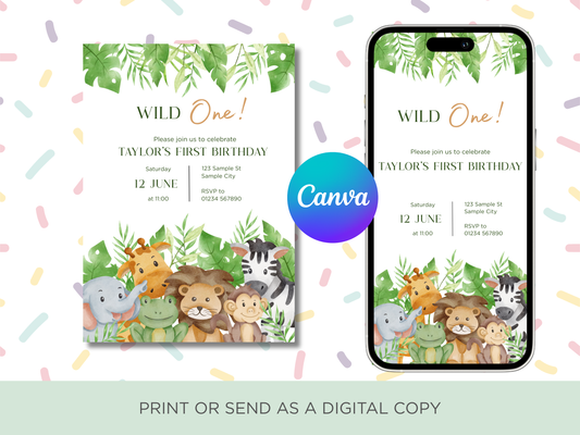 Children's Party Invitation | Wild One Theme