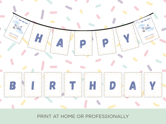 Children's Party Banner | How Time Flies Theme