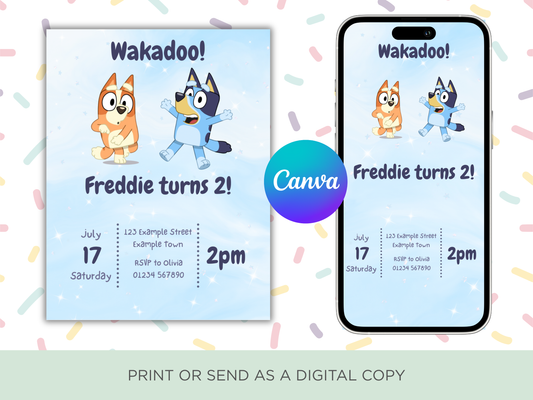 Children's Party Invitation | Bluey Theme