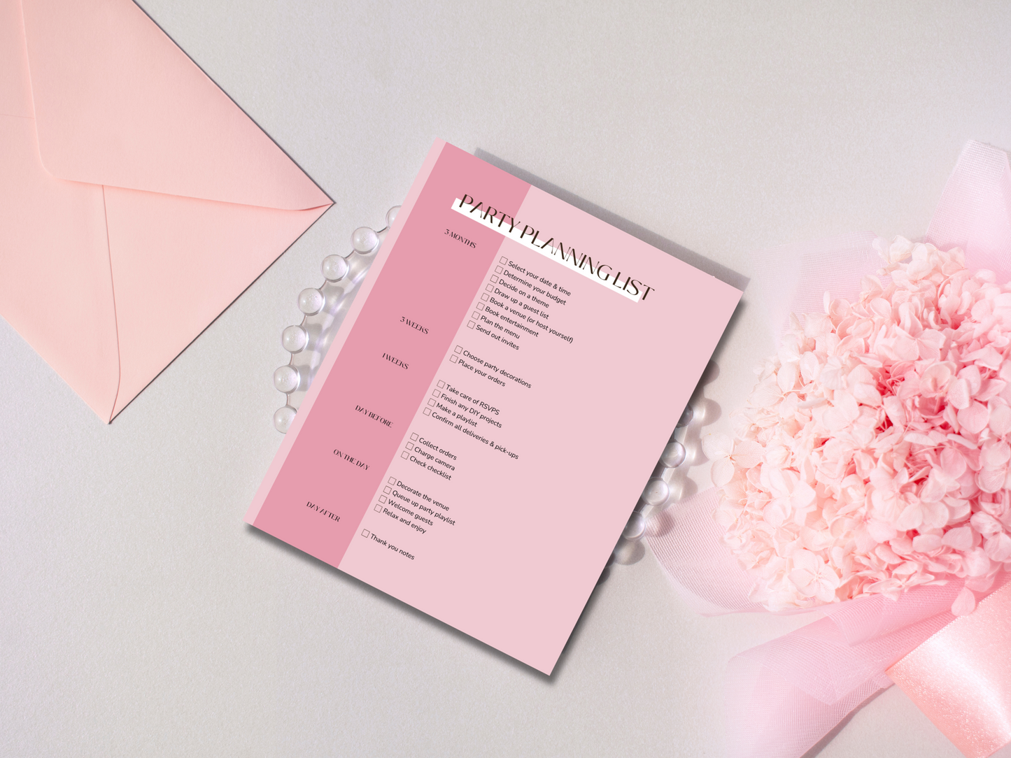 Digital Party Planning Checklist
